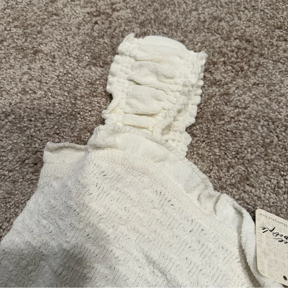 NWT - Free People Cream Ruffled Mini Dress